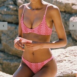 MAIA - ALINA PINK CROCHET SCOOP BIKINI SET